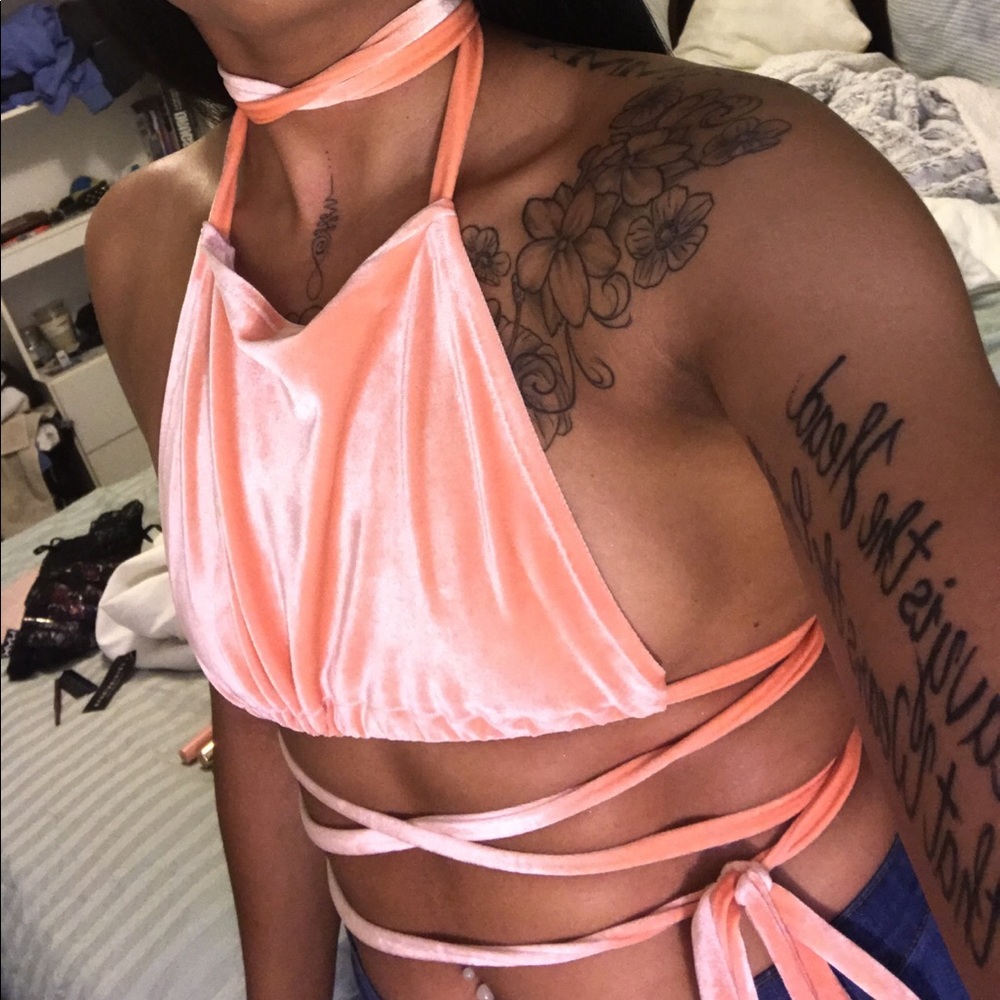 Velour strappy bandeau